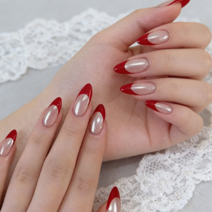 Premium French Tip Press-On Nail Set Karnz