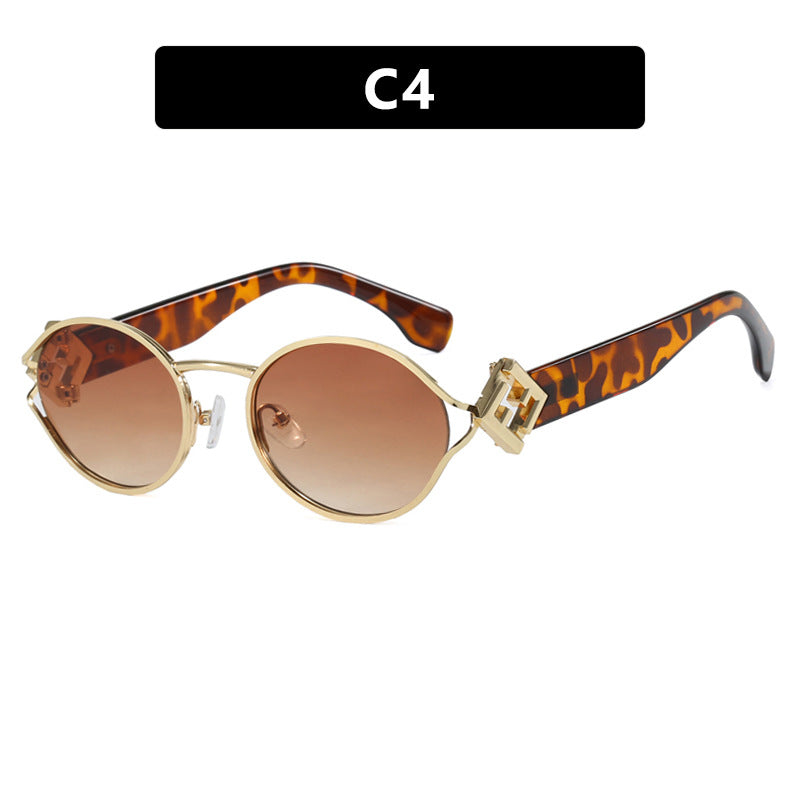 Damen modische Sonnenbrille mit elegantem Metallrahmen und UV-Schutz Karnz