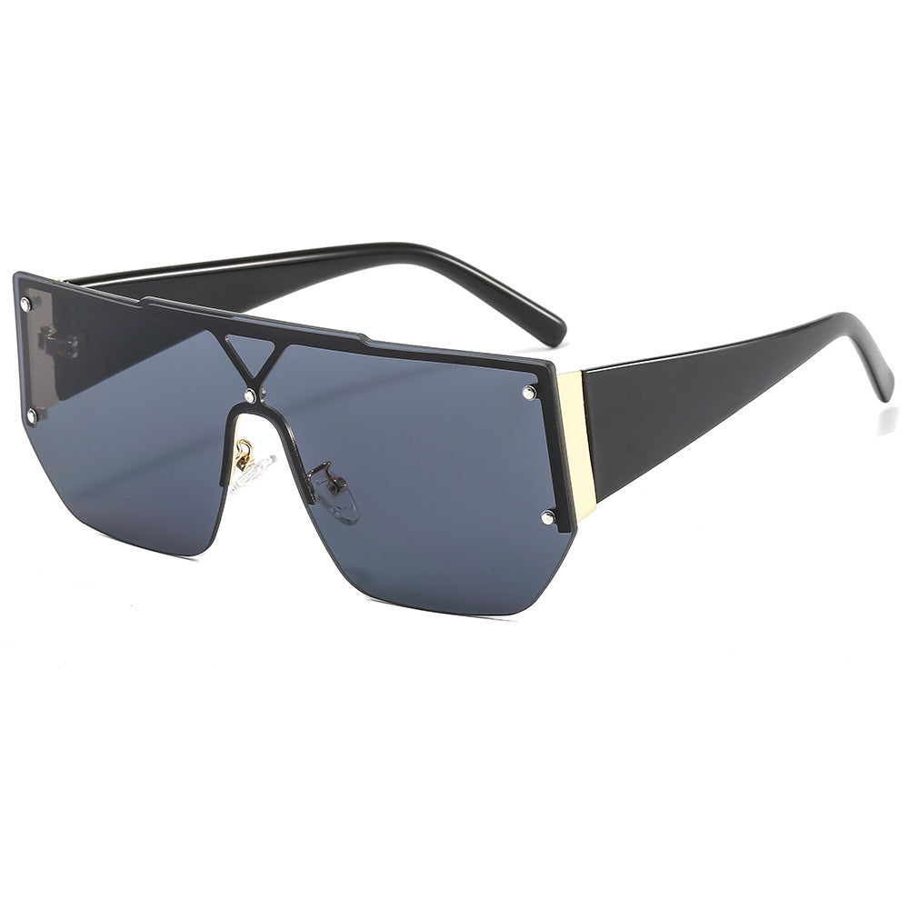 Damen modische Oversize-Sonnenbrille mit einzigartigem geometrischen Rahmen Karnz