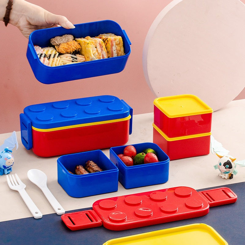 Mehrere Fächer kreative LEGO-inspirierte Lunchbox