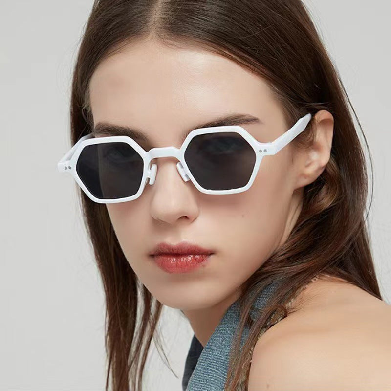 Damen Geometrische Sonnenbrille im modernen Hexagon-Design Karnz