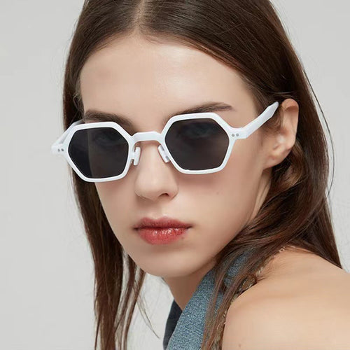 Damen Geometrische Sonnenbrille im modernen Hexagon-Design Karnz