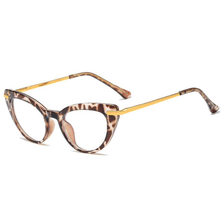 Damen Cat-Eye Sonnenbrille mit glanzvollem Metallrahmen Karnz