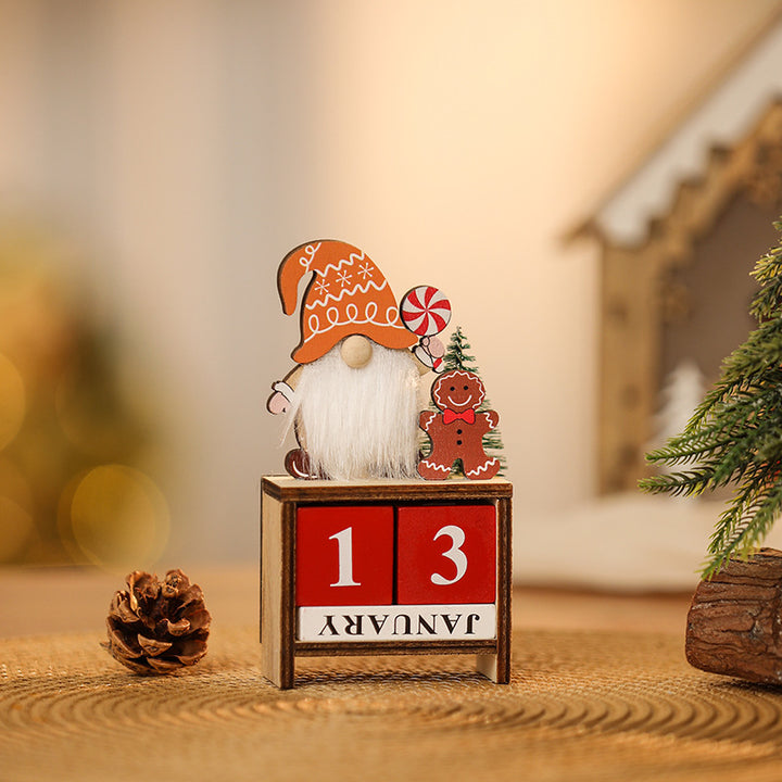 Dekorative Weihnachtsgnom mit Kalender Karnz