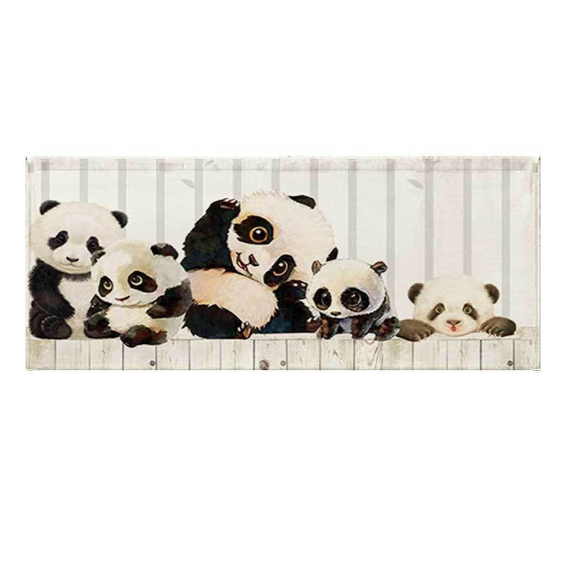 Illustrierte Panda-Familie Leinwand Wandkunst für das Kinderzimmer