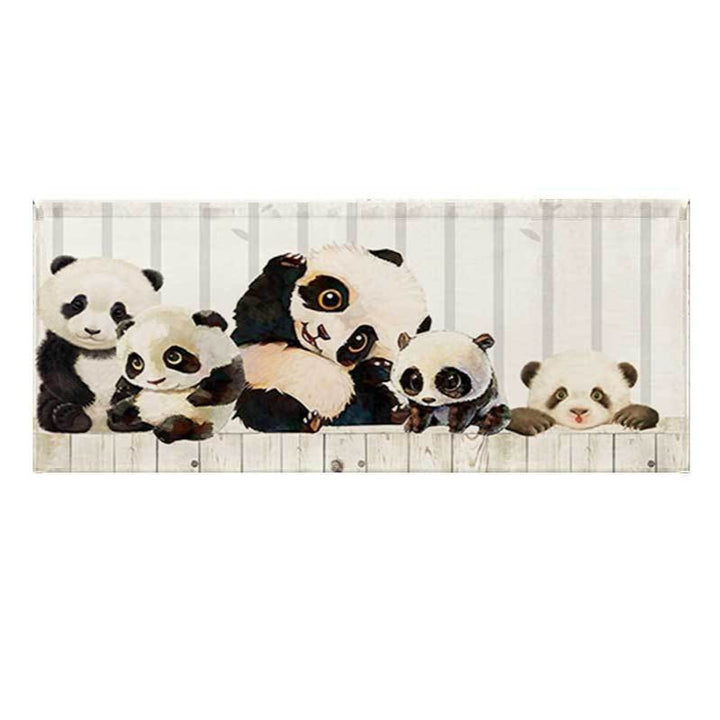 Illustrierte Panda-Familie Leinwand Wandkunst für das Kinderzimmer