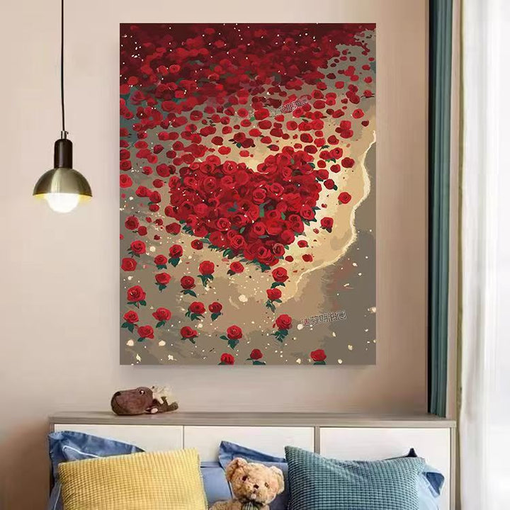 Herz- und Blumenwirbel Leinwandkunstwerk Karnz