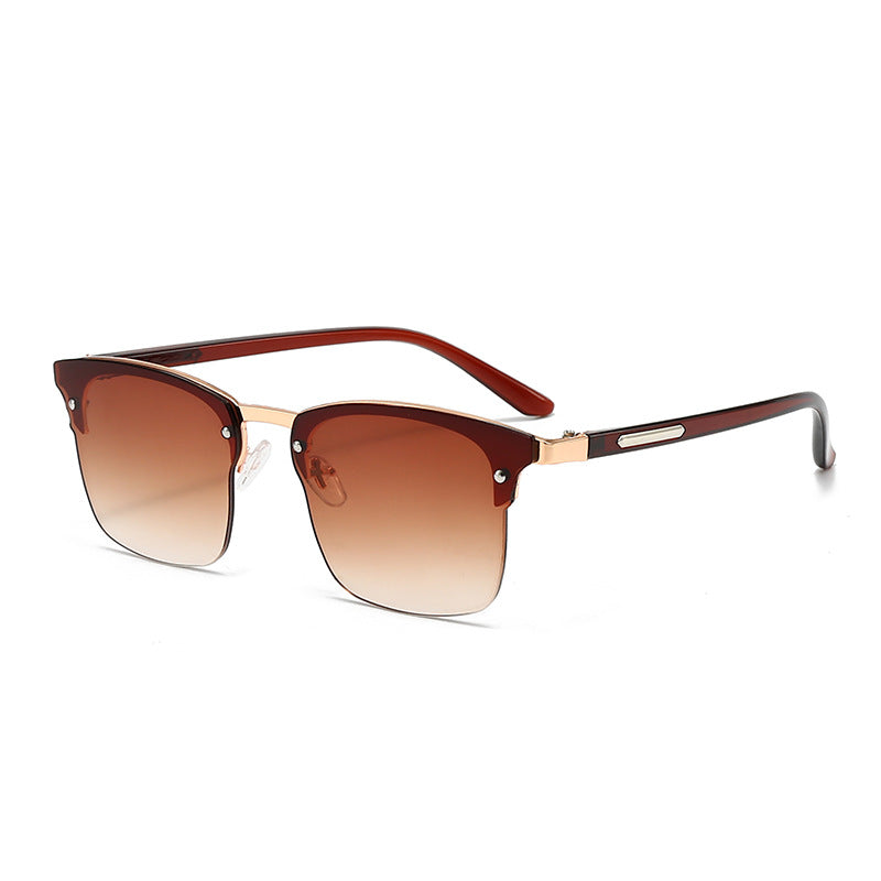 Damen elegante quadratische Sonnenbrille mit metallischen Akzenten Karnz