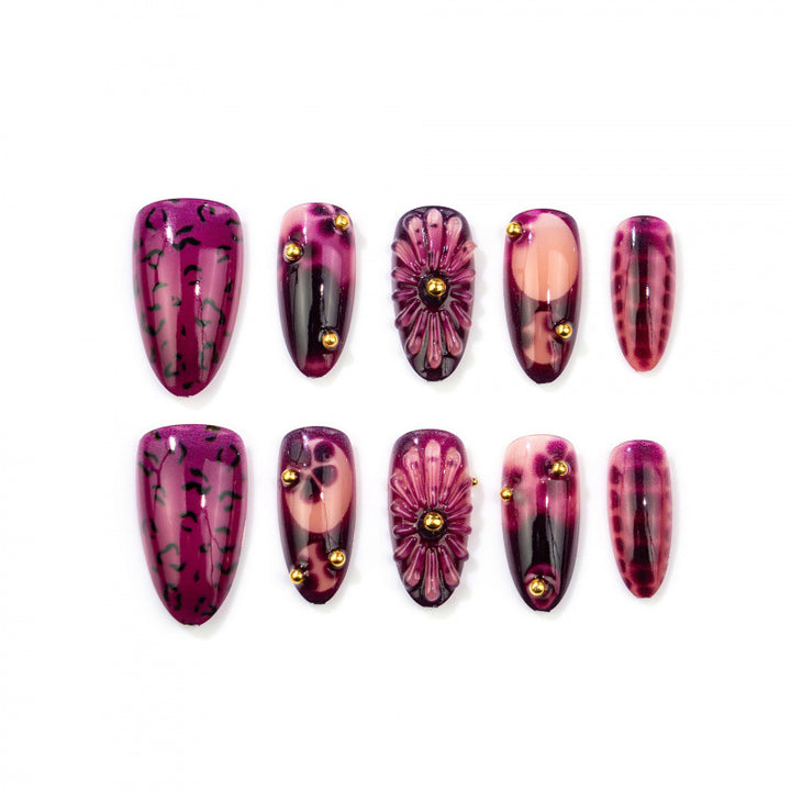 Elegantes dekoratives Press-On-Nail-Art-Set