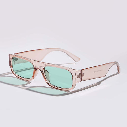 Damen stilvolle Vintage-Sonnenbrille mit transparentem Rahmen und leicht getönten Gläsern Karnz