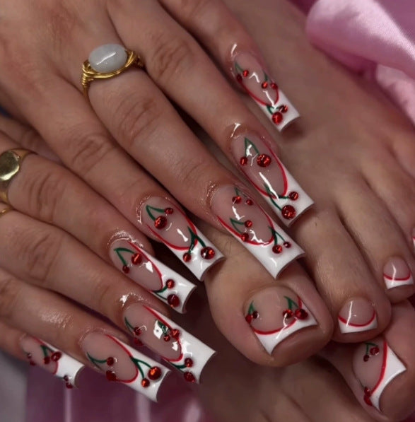 Kreative Kirschblüten Nagelkunst Verlängerungen Karnz