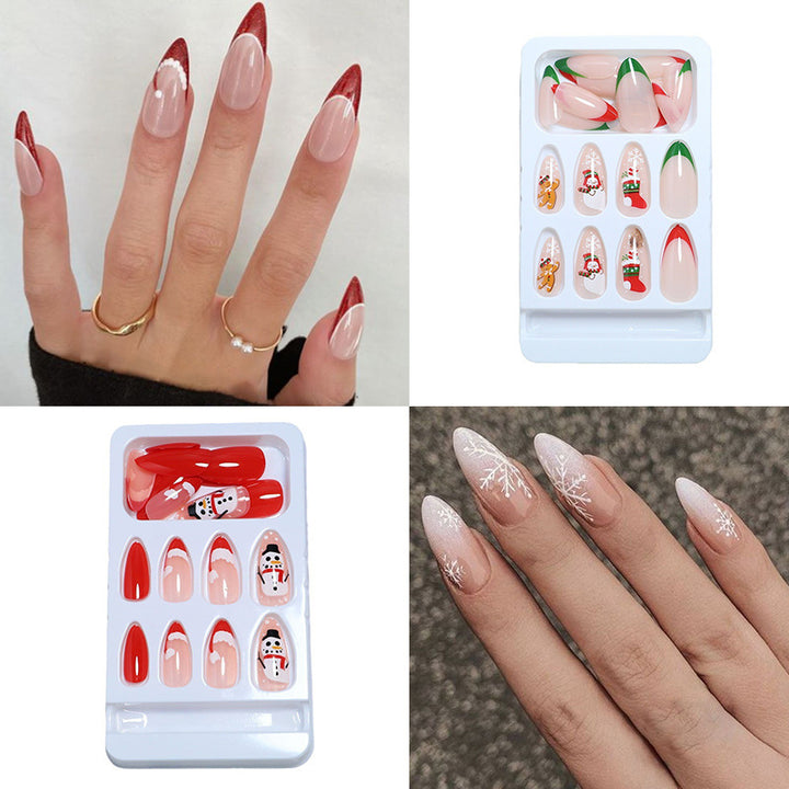 Künstlerisches Glitter Press-On Nagelset Karnz