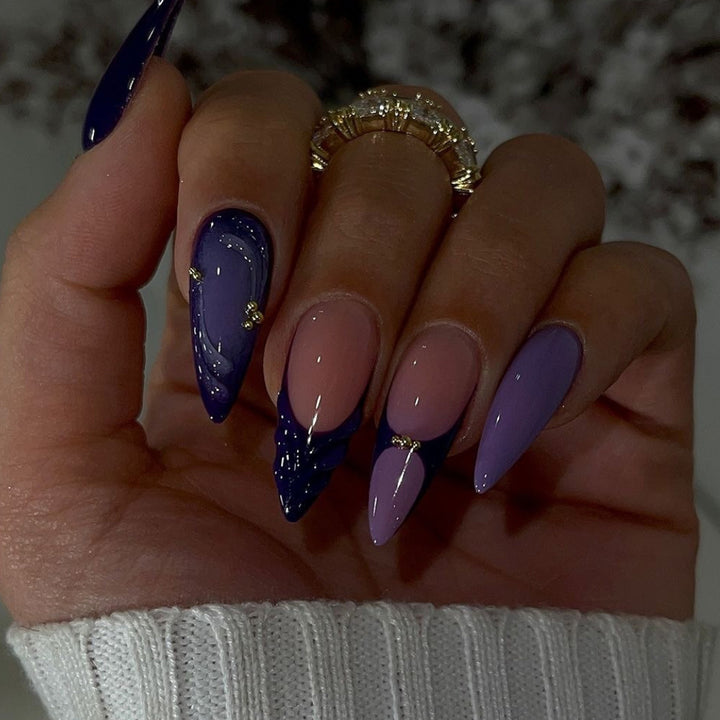 Stylisches Stiletto Press-On Nagelset Karnz