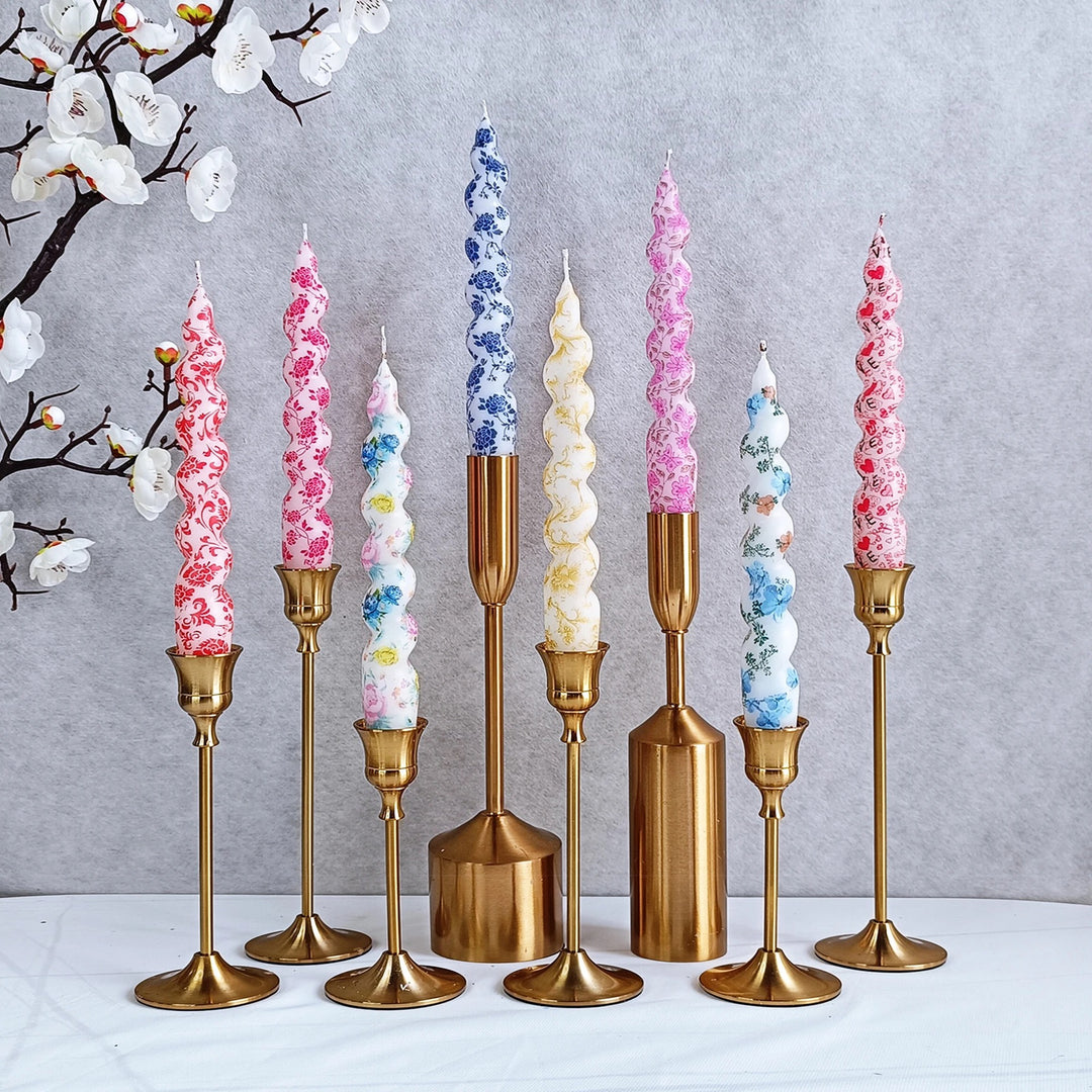 Spiral Gedruckte Dekorative Stabkerzen für Tischmittelstück Styling