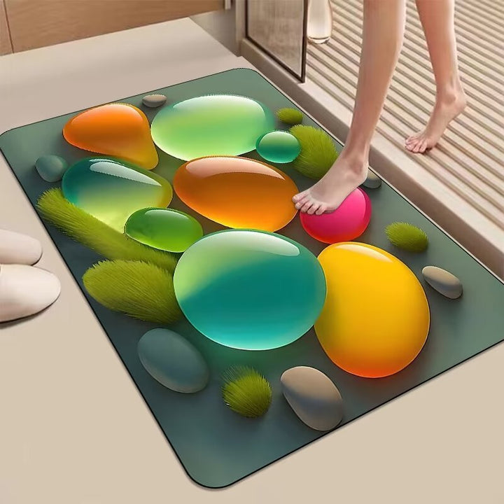 Dekorativer 3D Kieselstein-Design Badematte Karnz