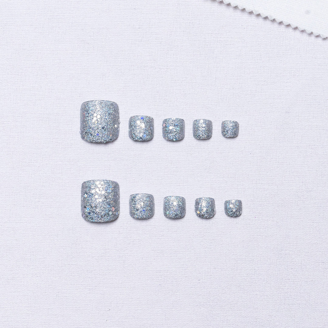 Glamourös Glitzeriger Zehen Nagel Kunst Karnz