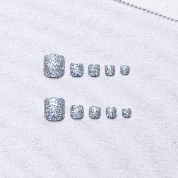 Glamourös Glitzeriger Zehen Nagel Kunst Karnz