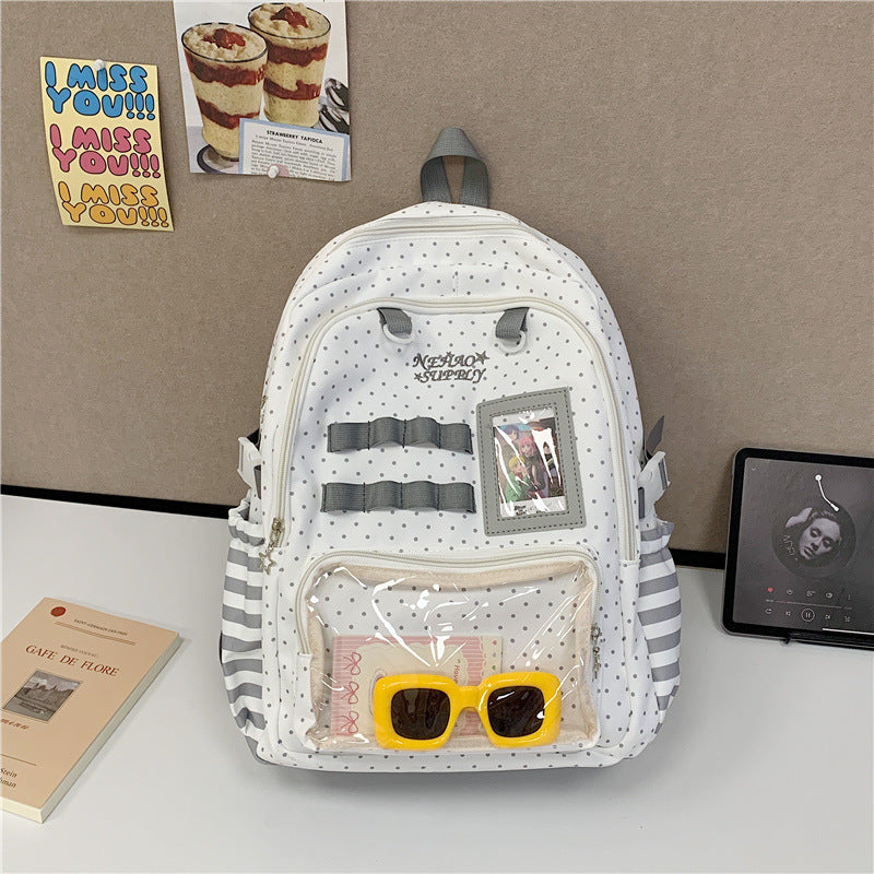 Spaß Polka-Dot Transparenter Schulrucksack