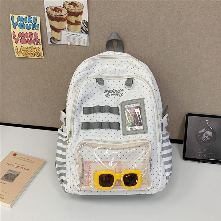 Spaß Polka-Dot Transparenter Schulrucksack