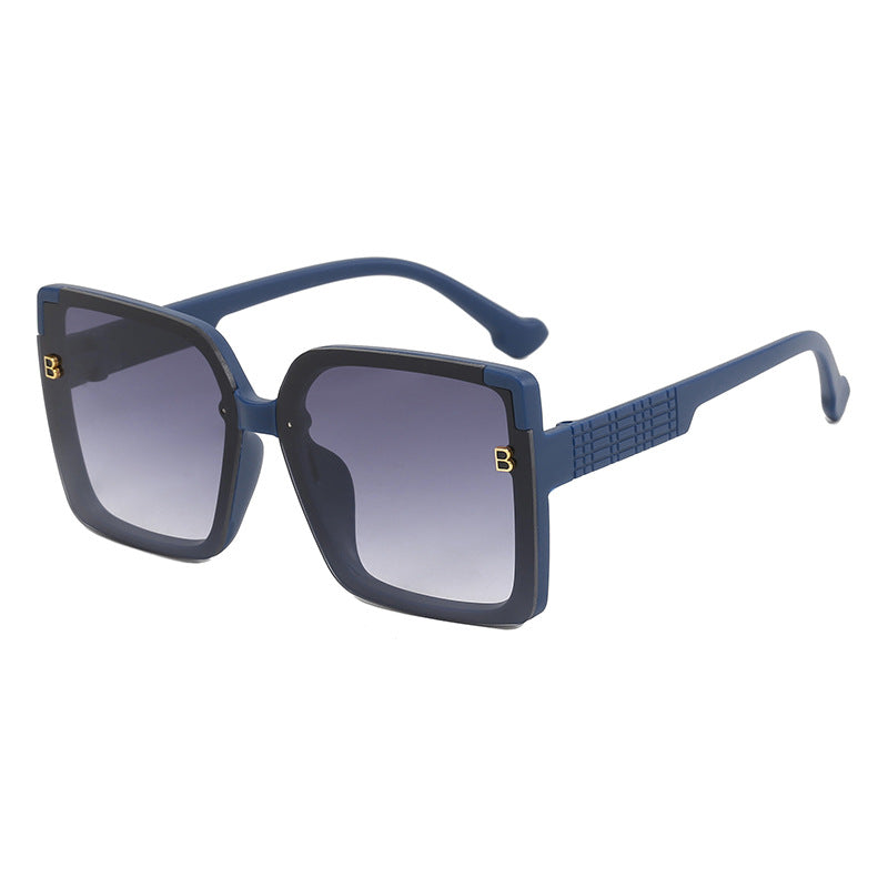 Damen modische quadratische Sonnenbrille mit strukturierter Bügelgestaltung Karnz