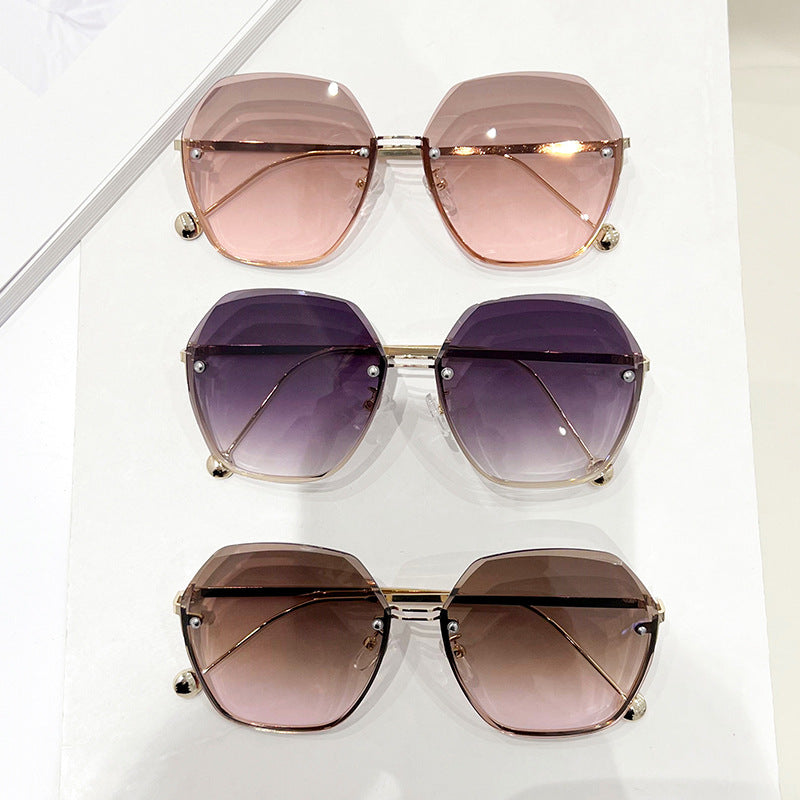 Damen große geometrische Sonnenbrille Karnz