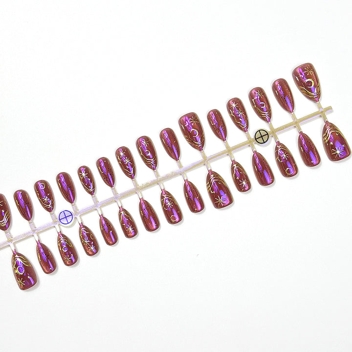 Himmlisches Thema Press-On Nagelset Karnz