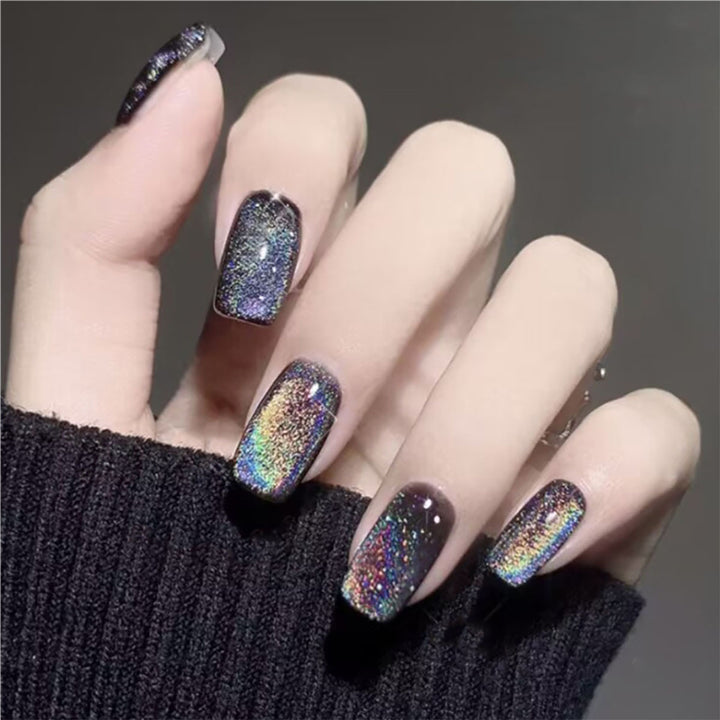 Iridescent Glitter Press-On Nagel Set