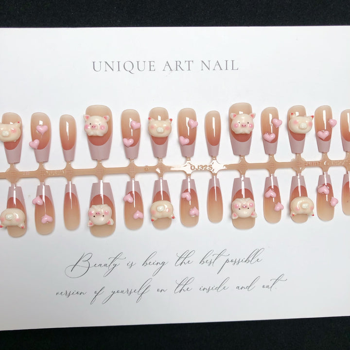 Charmantes Tier-Motiv Press-On Nagelset