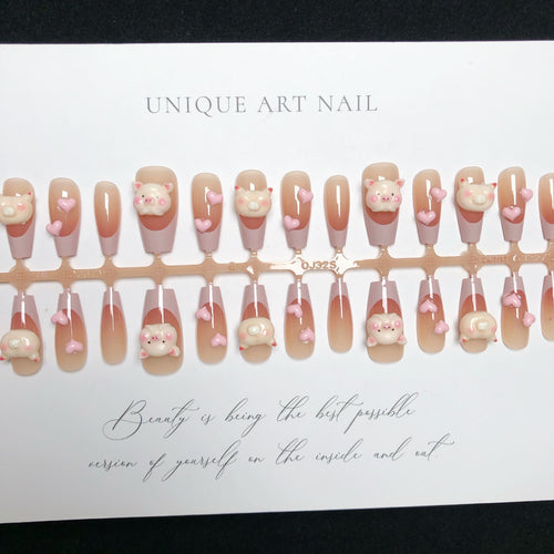 Charmantes Tier-Motiv Press-On Nagelset