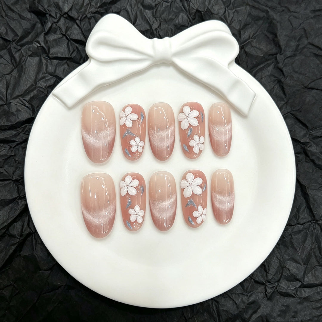 Floral Design Press-On Nail Set  1791773741
