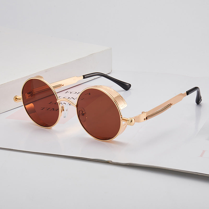 Damen Retro-inspirierte runde Sonnenbrille mit speziellen Gläsern Karnz