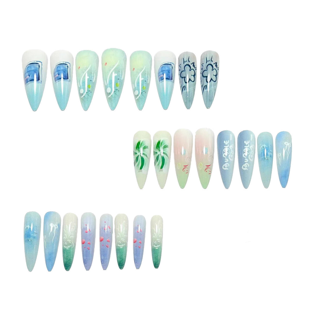 Kunstnagel-Set mit Exklusivem Tropfen-Design Karnz