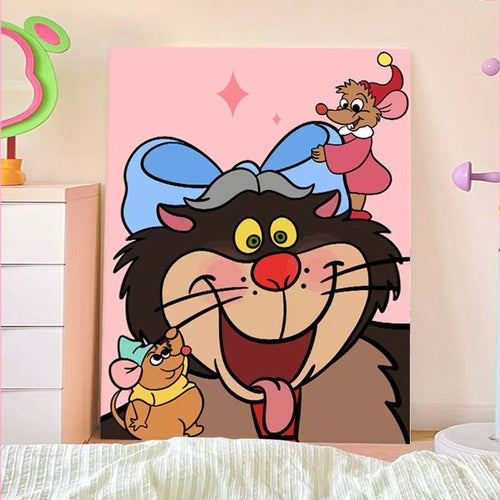 Verspielt Cartoon Katze Wandkunst Karnz