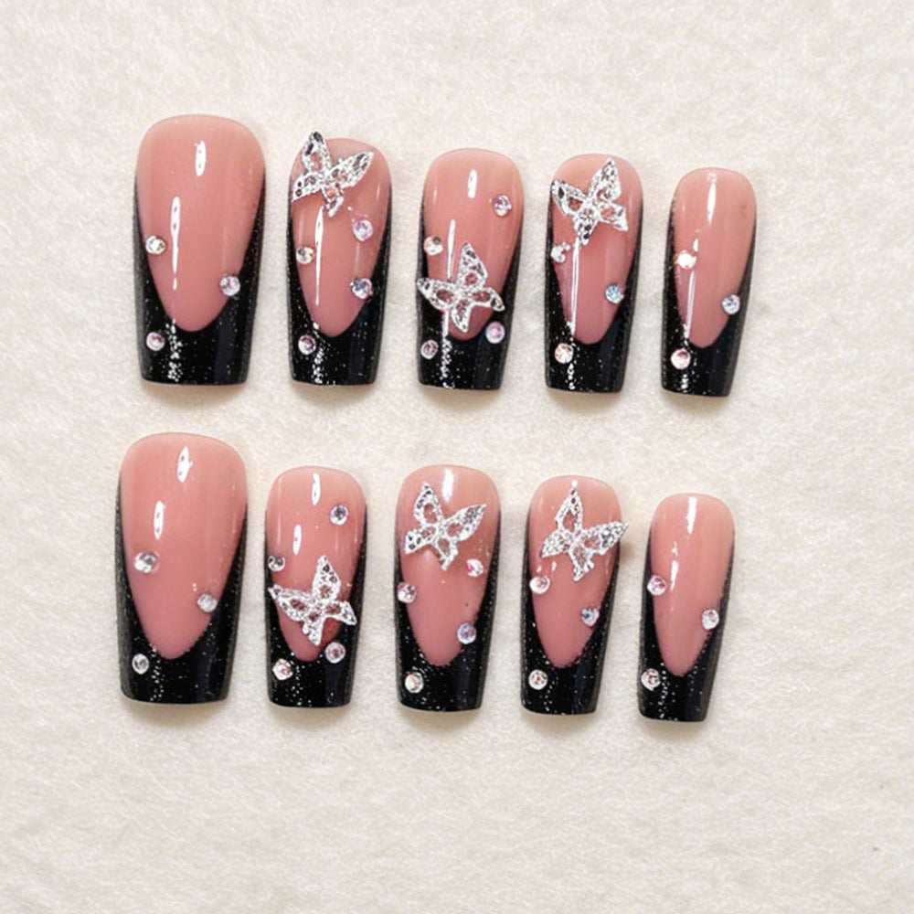 Schmetterlingsakzent-Press-On-Nagelkunst-Set Karnz