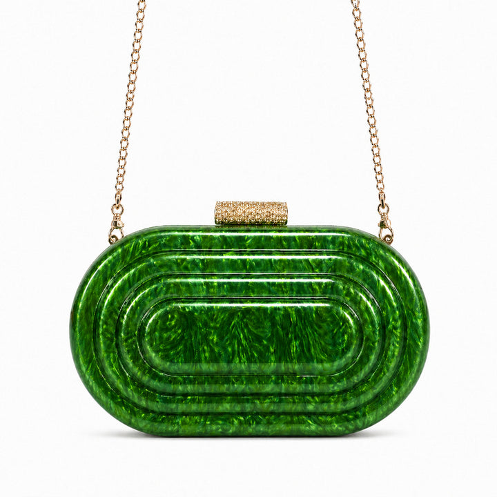 Vintage Oval Acryl Abend Clutch