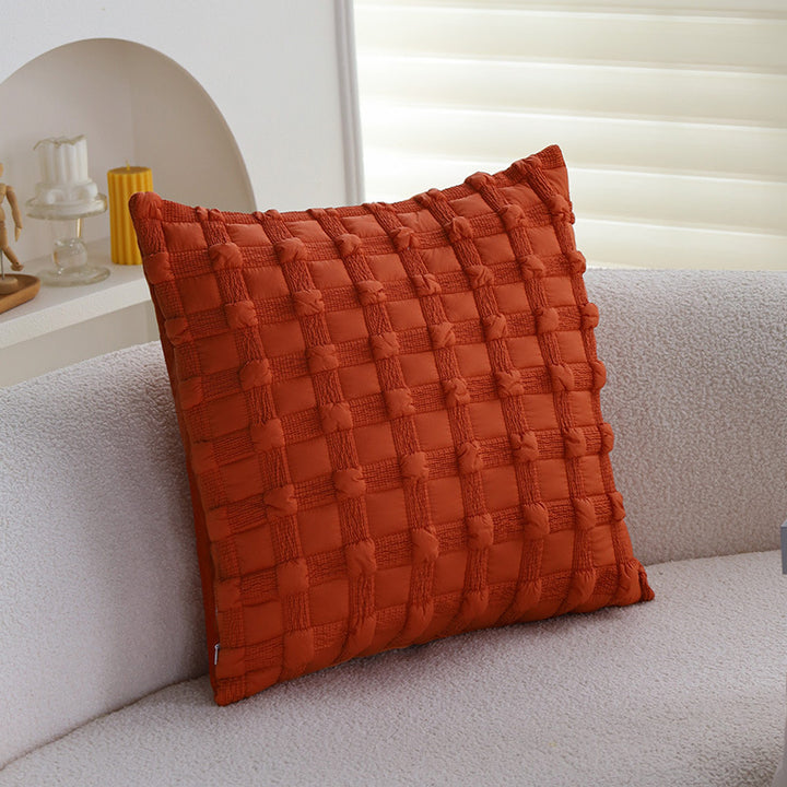 Quadratischer Kissenbezug mit Halloween‑Kürbis‑Tufting und weichem Baumwollsatin Karnz