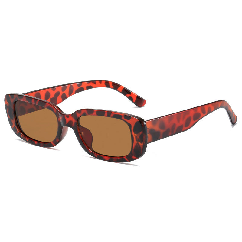 Damen Modische rechteckige Sonnenbrille mit verstellbaren Nasenstege Karnz