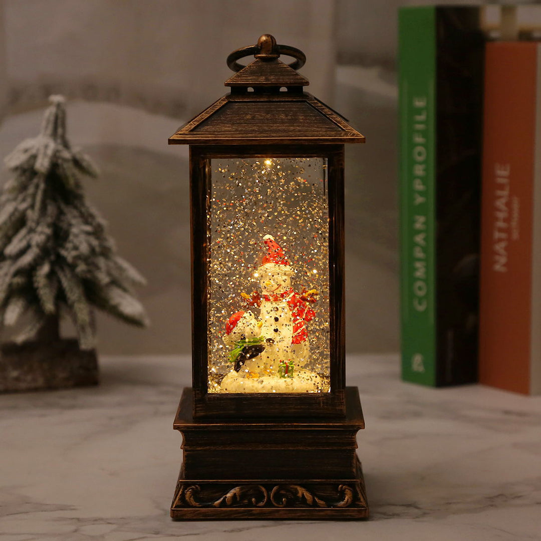 Vintage Weihnachtslaterne mit Schneemann und LED-Beleuchtung Karnz
