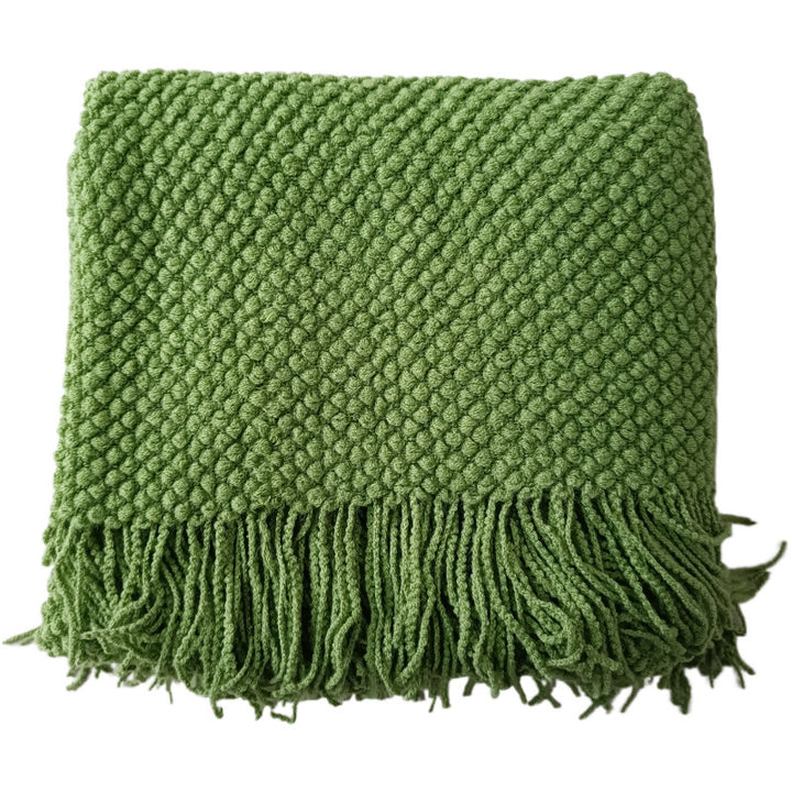 Gemütliche gestrickte Decke