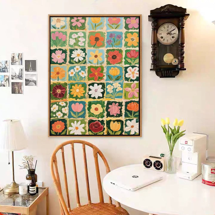 Farbige Blumendesign Leinwanddruck Karnz