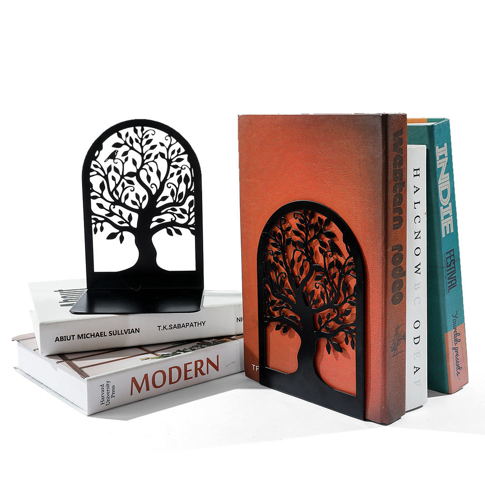 Künstlerische Baumdesign-Bücherstützen