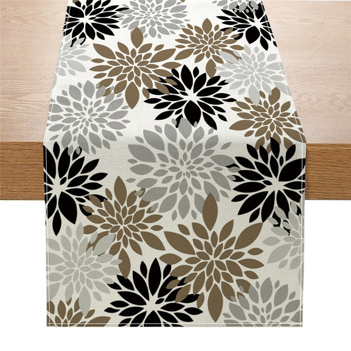 Dekorativer Baumwoll-Leinen Floral Tischläufer mit langlebigem, schmutzabweisendem Gewebe