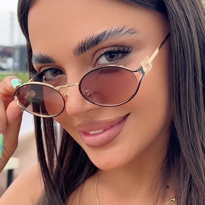 Damen elegante ovale Sonnenbrille Karnz