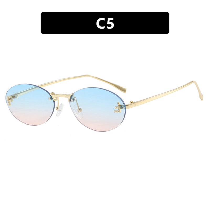 Damen modische Sonnenbrille mit eleganter, verspiegelter Gläserfront und filigranem Metallrahmen Karnz