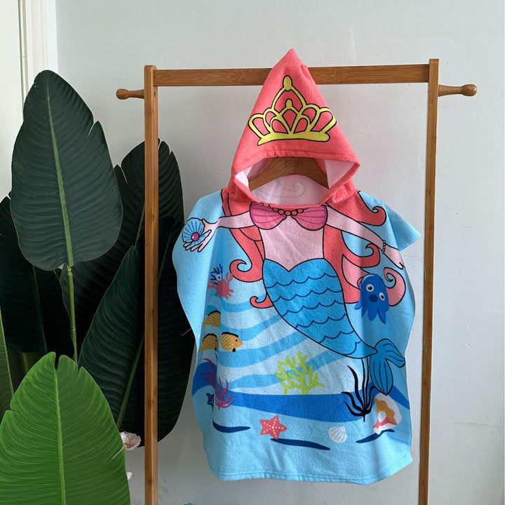 Kinder Haifisch-Design Kapuzenhandtuch Poncho Karnz