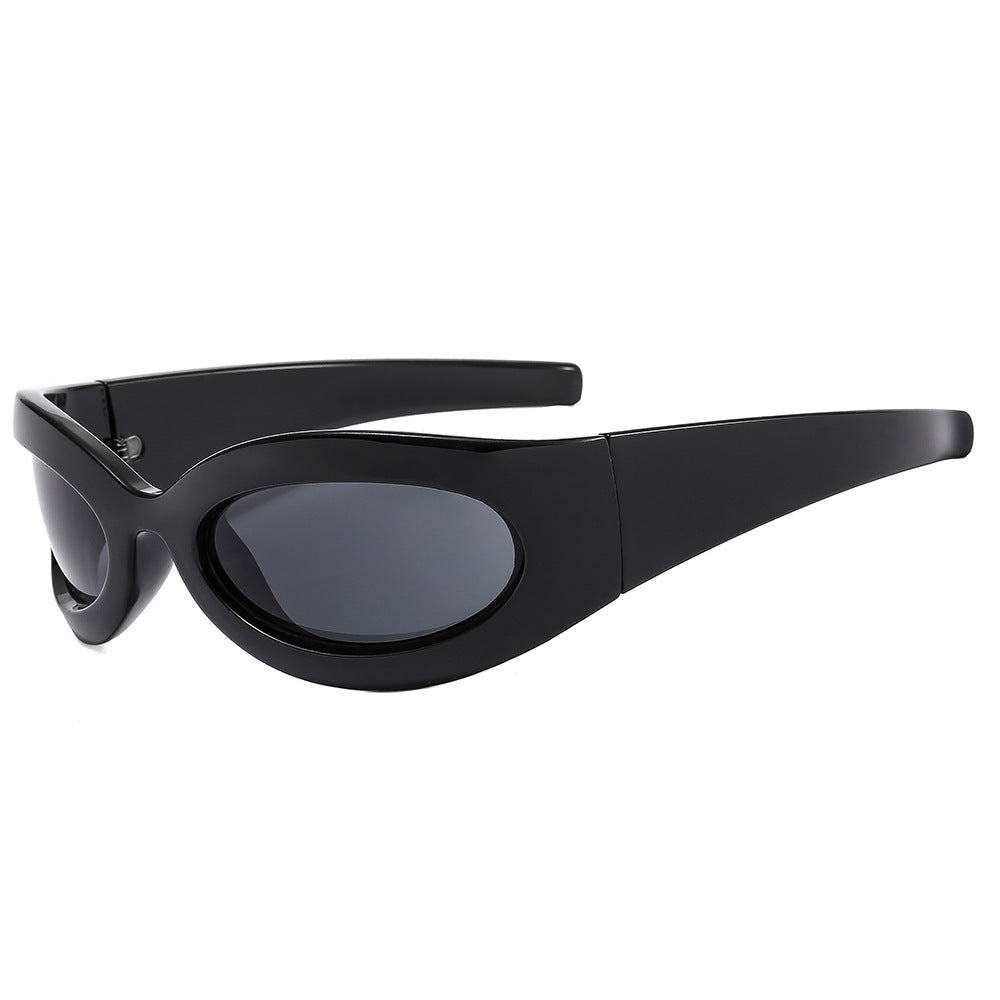 Damen modische Sonnenbrille mit ovalem Rahmen und modernem Finish Karnz