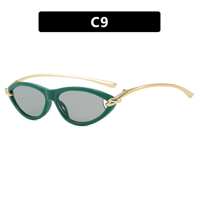 Damen Cat-Eye Sonnenbrille mit elegantem Metallrahmen und schützendem UV-Filter Karnz