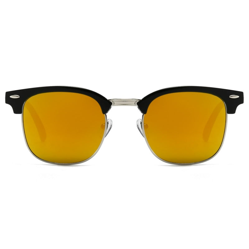 Damen modische Retro-Sonnenbrille mit metallischem Rahmen Karnz