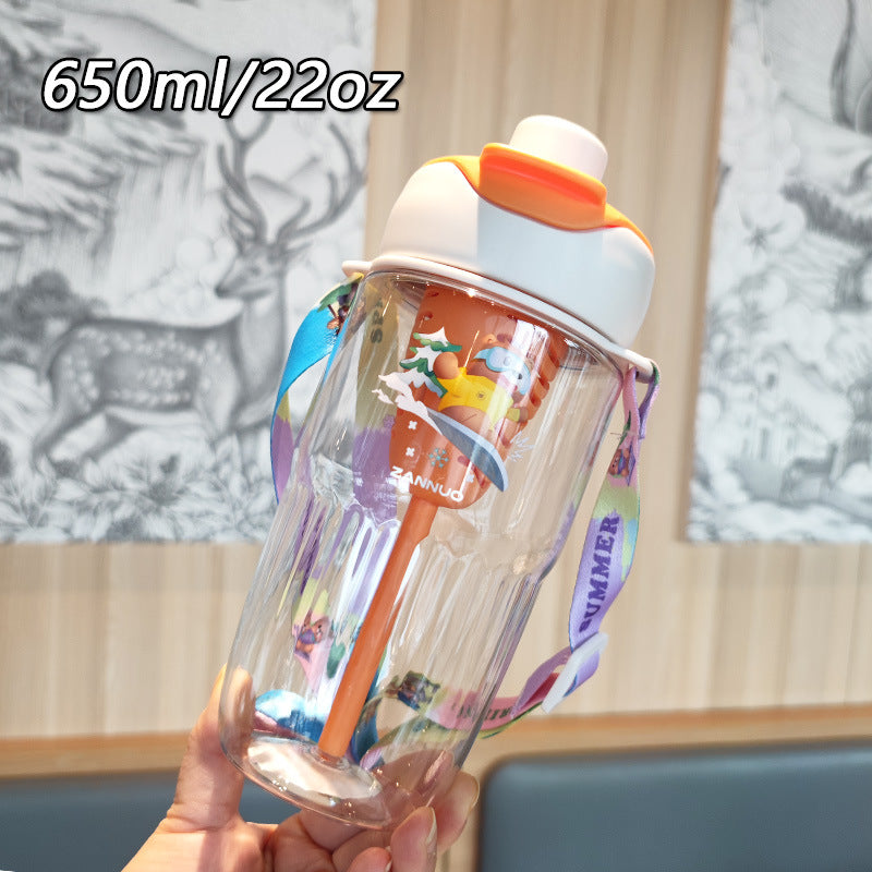 Damen verspielte Trinkflasche mit herausnehmbarem Strohhalm Karnz