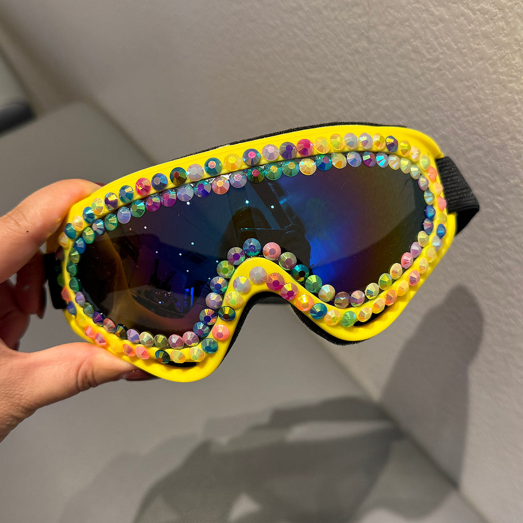 Damen Skibrille mit funkelndem Kristallrahmen Karnz
